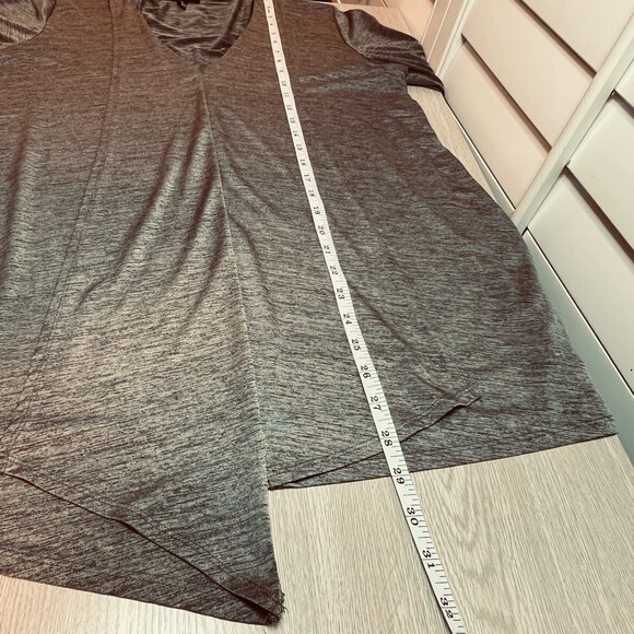 AB Studio Tunic Blouse Womens XL Olive Gray Cascade Front V-Neck Half Sleeve - Picture 13 of 14